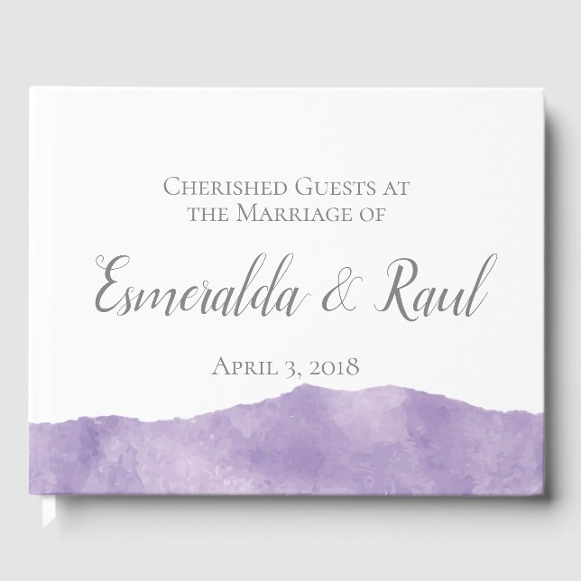 Livre d'or du Mariage d'aquarelle Lavender (Recto)