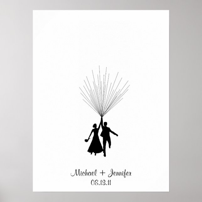 Livre d'or du mariage Fingerprint Balloon (Devant)