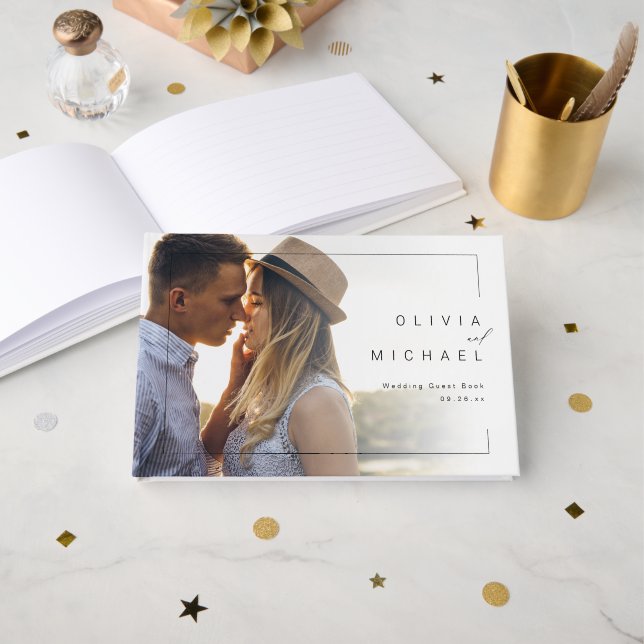 Livre d'or du mariage photo moderne chic et minima (Recto ouvert)