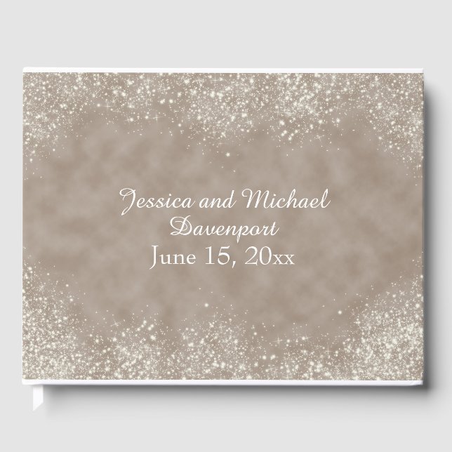 Livre d'or du Mariage Soft Brown Stardust (Recto)