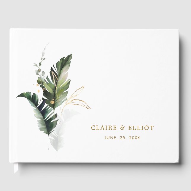 Livre d'or du Mariage Tropical Foliage Gold (Recto)