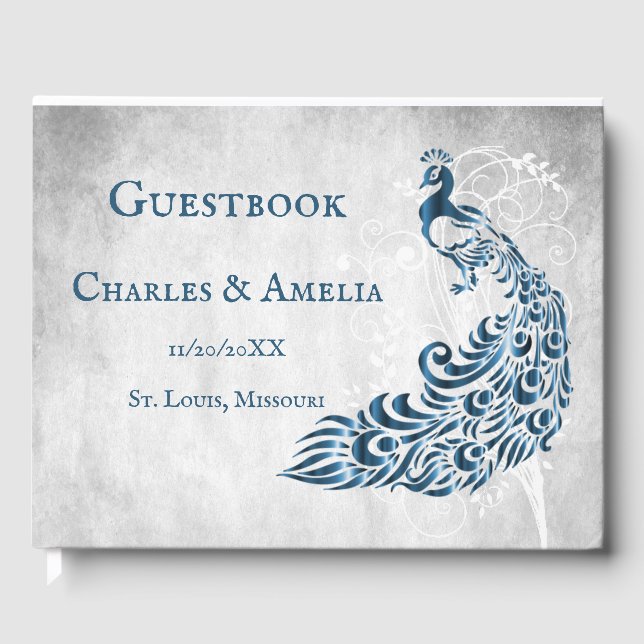Livre d'or du Mariage Vin Peacock Blue (Recto)