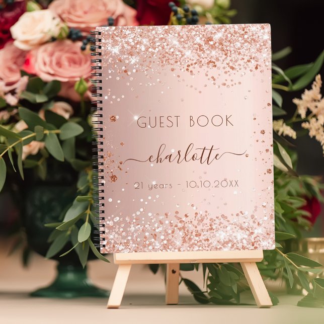 Livre d'or du rose d'anniversaire nom de broussail (Créateur téléchargé)