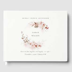 Livre D'or Dusky Fall Marsala Blush Floral Fête des mariées