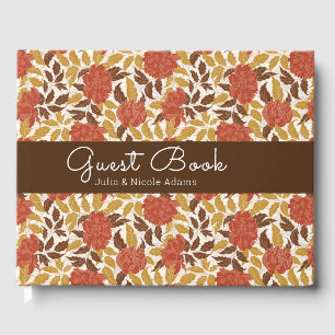 Livre D'or Dusty Brunt Orange Peony Flowers Mariage de automn