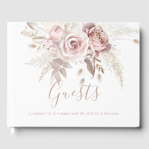 Livre D'or Dusty Rose & Blush Floral Mariage