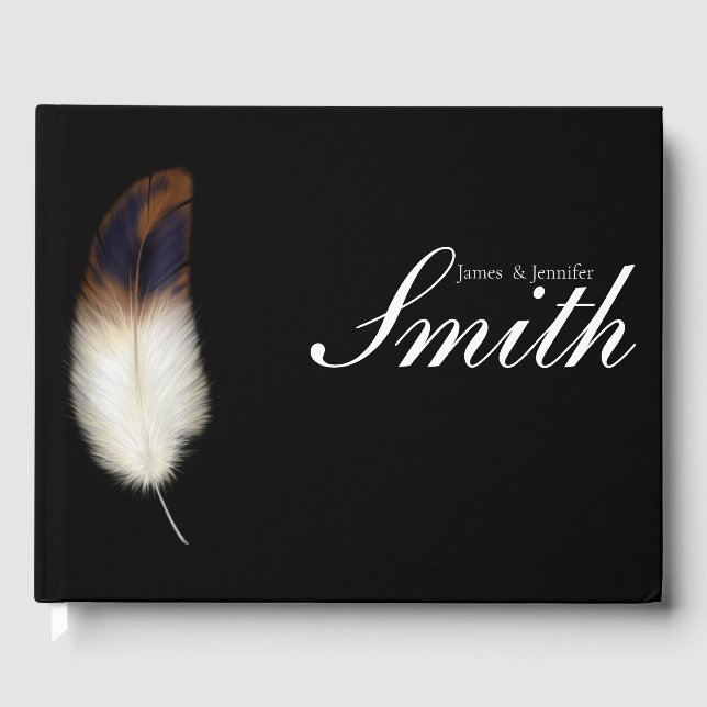 Livre D'or Eagle Feather Native American Mariage Black Party (Recto)
