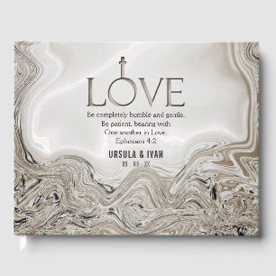 Livre D'or Écriture d'amour Verse Ephésiens 4:2 Mariage