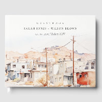 El Paso Texas City Scape Watercolor Mariage
