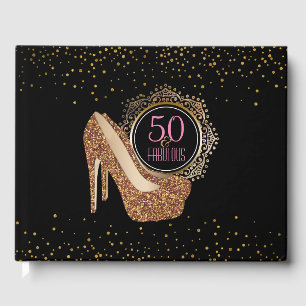 Livre D'or Élégant 50e anniversaire 50 & Fabulous Black Gol