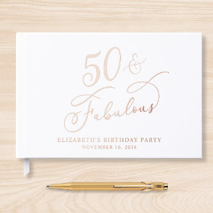 Livre D'or Élégant 50e anniversaire Rose Gold