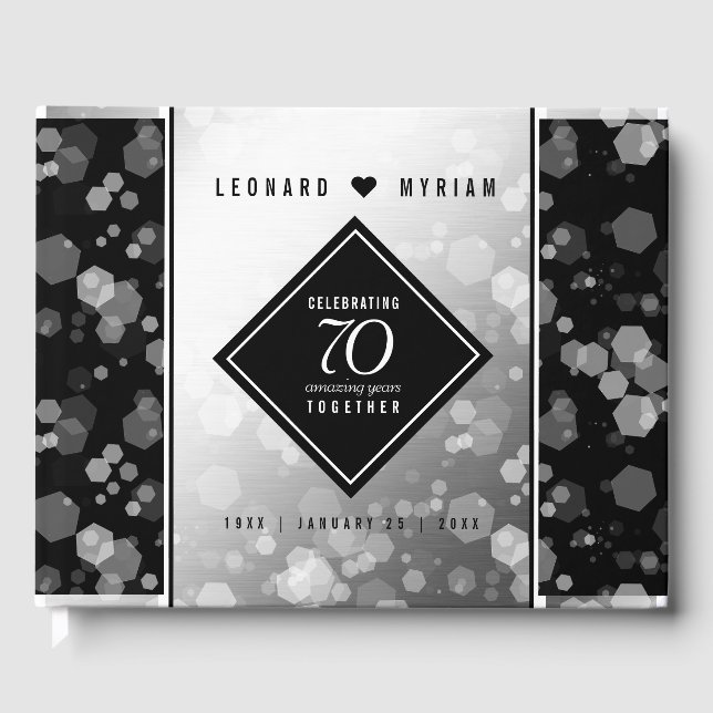 Livre D'or Élégant 70e anniversaire de Mariage Platinum (Recto)