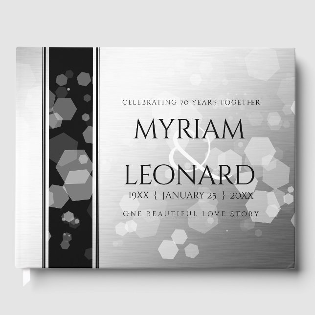 Livre D'or Élégant 70e anniversaire de Mariage Platinum (Recto)
