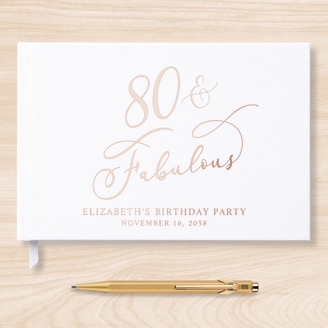 Livre D'or Elégant 80e anniversaire Rose Gold (Créateur téléchargé)
