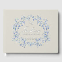 Élégant Bleu Poussiéreux Toile Florale Mariage Vic
