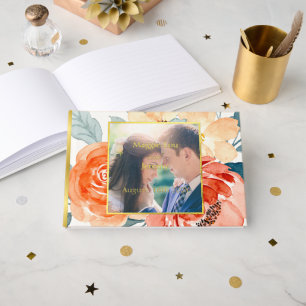 Livre D'or Elégant Blush Floral Mariage Gold