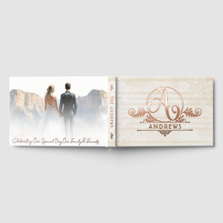 Livre D'or Élégant Boho Botanique Personnalisé Monogramme Mar