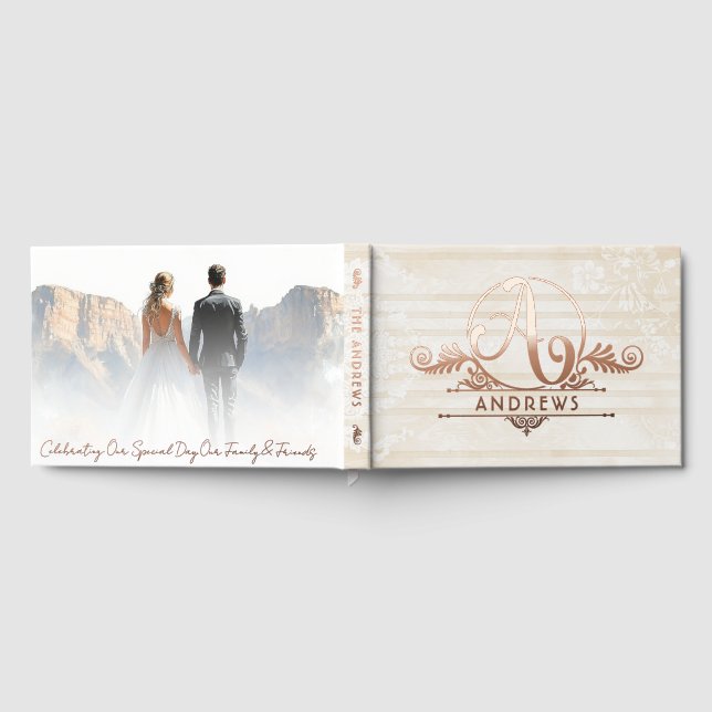 Livre D'or Élégant Boho Botanique Personnalisé Monogramme Mar (Complet)
