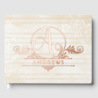 Livre D'or Élégant Boho Botanique Personnalisé Monogramme Mar