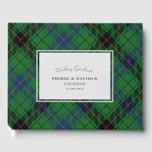 Livre D'or Élégant Carreaux Davidson Carreaux Vert Tartan Rus