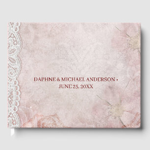 Livre D'or Élégant Chic Mariage Moderne Simple Rose