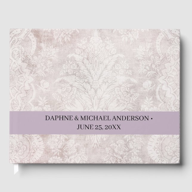 Livre D'or Élégant Chic Mariage Moderne Simple Violet (Recto)