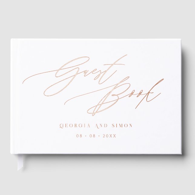 Livre D'or Élégant Chic Moderne Mariage de calligraphie (Recto)