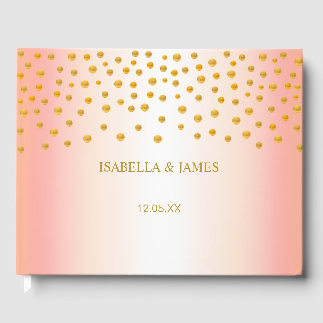Livre D'or Elégant Confetti en or Rose (Recto)