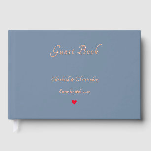 Livre D'or Élégant Dusty Blue Rose Gold Mariages Anniversaire