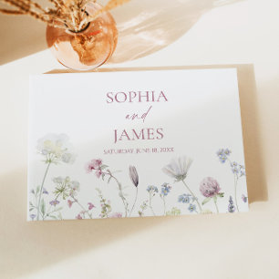 Livre D'or Élégant Fleur de Fleur Sauvage Fleurs Mariage