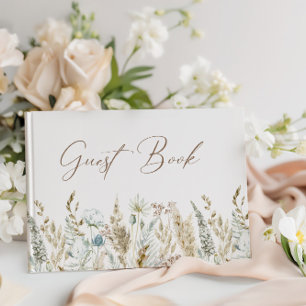 Livre D'or Elégant Fleur sauvage aquarelle Mariage rustique