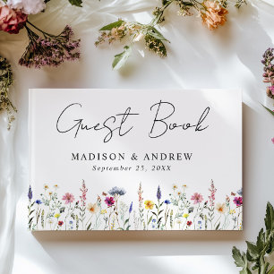 Livre D'or Élégant Fleur sauvage Meadow Photo Mariage
