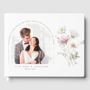 Livre D'or Élégant Fleur sauvage Pastel Soft Mariage botaniqu