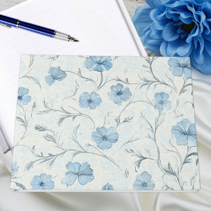 Livre D'or Elégant Floral Dusty Bleu Pays Jardin Mariage