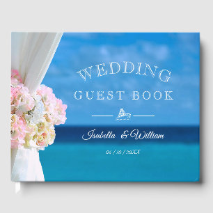 Livre D'or Elégant Floral Ocean Beach Mariage été