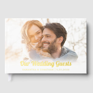 Livre D'or Elegant Gold Foil Script Mariage photo
