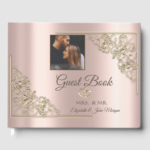 Livre D'or Elegant Gold Hearts Rose Gold Photo