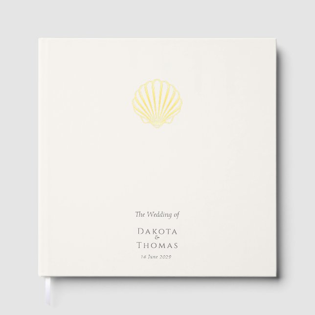 Livre D'or Elegant Gold Seashell Wedding (Recto)