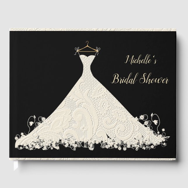 Livre D'or Elégant Guide d'invités de la douche nuptiale (Recto)