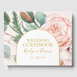 Livre D'or Elégant Jardin Floral Blush   Mariage Pastel