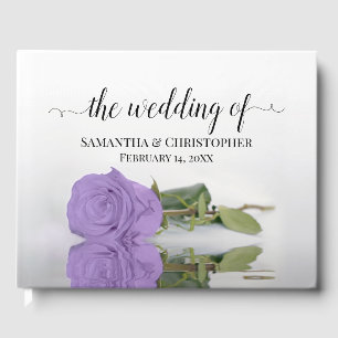 Livre D'or Élégant Lavande à longue tige violet Rose Mariage