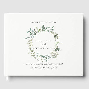 Livre D'or Elégant Mariage d'aquarelle d'Eucalyptus Botanique