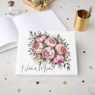 Livre D'or Élégant Mariage d'arrangement floral Peony