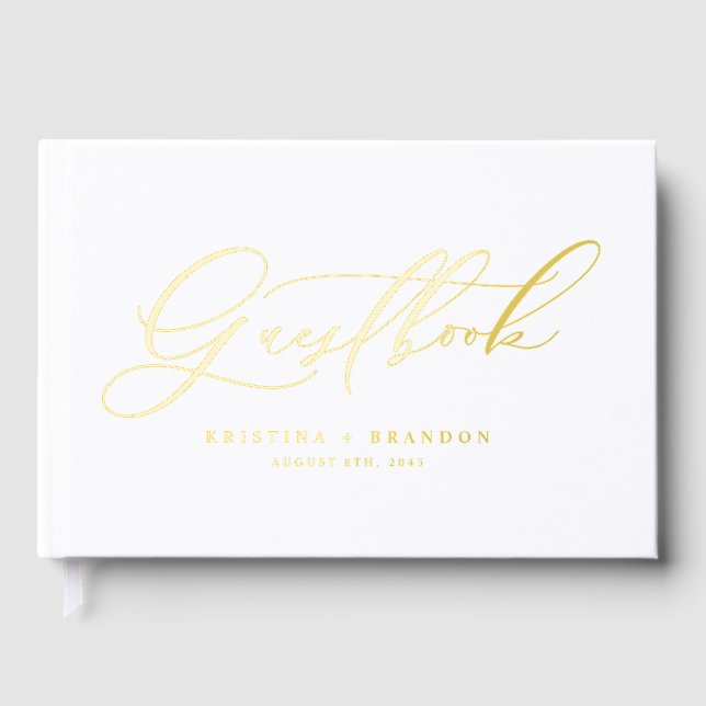 Livre D'or Élégant Mariage de calligraphie moderne (Recto)