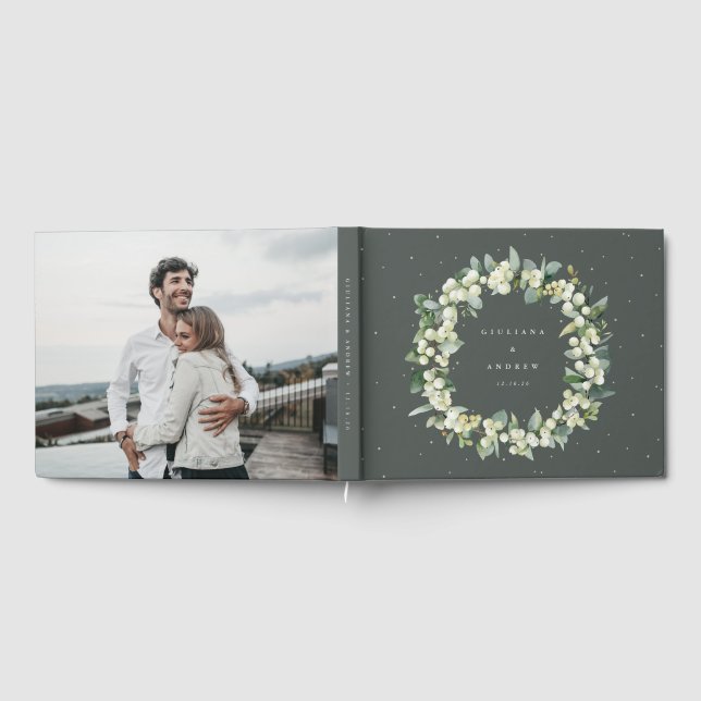Livre D'or Elégant Mariage de courge vert Snowberry+Eucalyptu (Complet)