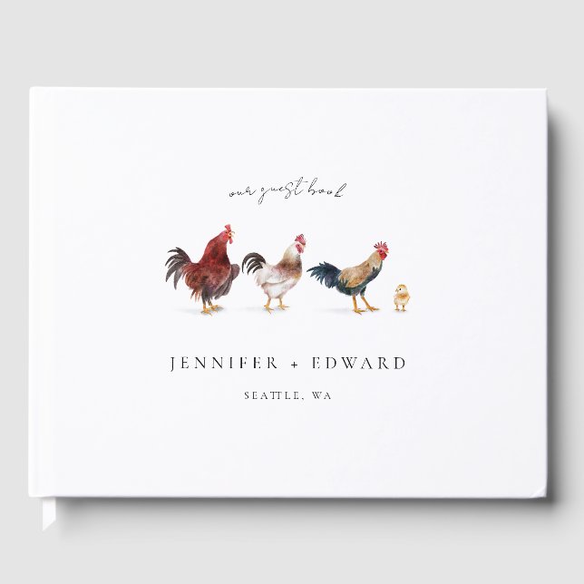 Livre D'or Élégant Mariage de poulet rustique (Recto)