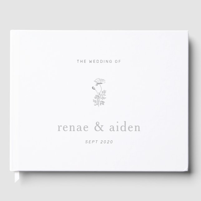 Livre D'or Élégant Mariage minimal (Recto)