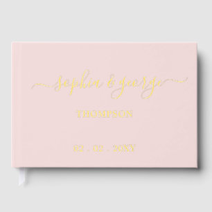 Livre D'or Élégant Mariage moderne Blush Gold