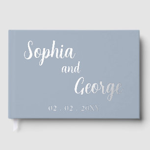 Livre D'or Élégant Mariage moderne Dusty Blue