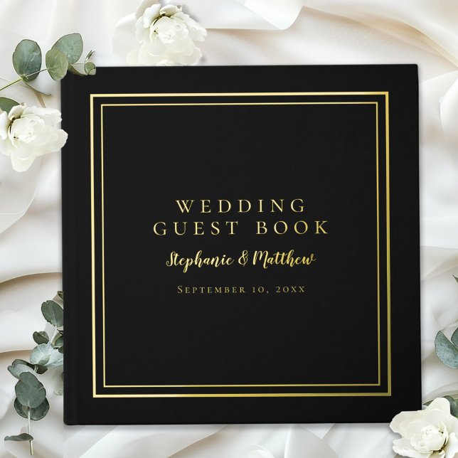 Livre D'or Élégant Mariage noir Moderne Calligraphie Véritabl (Créateur téléchargé)